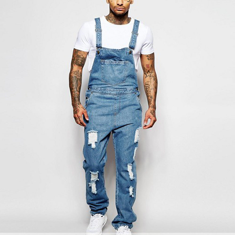 Fashion Men's Sling Denim Romper