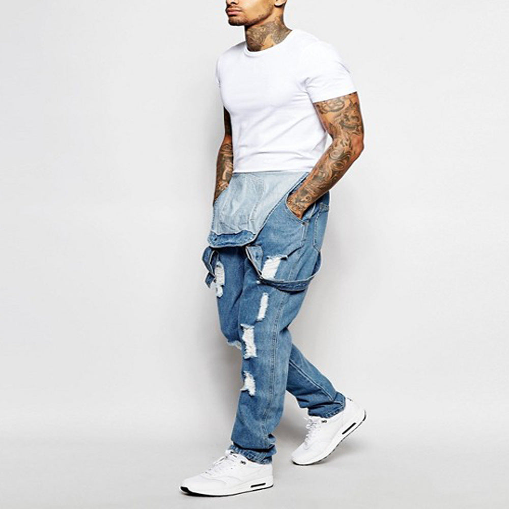 Fashion Men's Sling Denim Romper