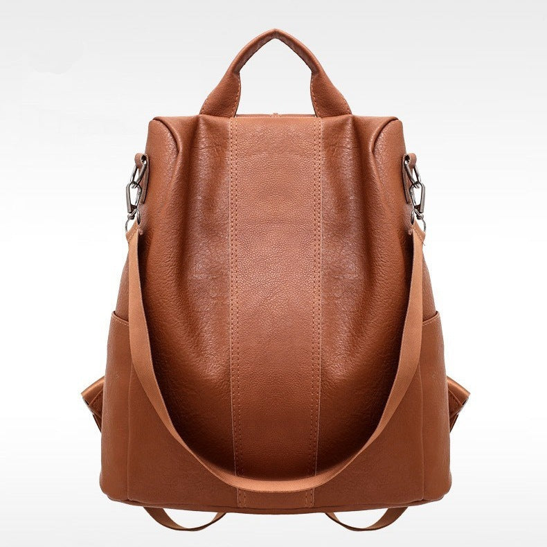 Stylish PU Leather Zipper Backpack for Women