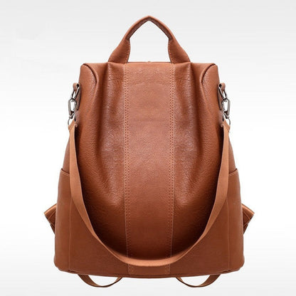 Stylish PU Leather Zipper Backpack for Women