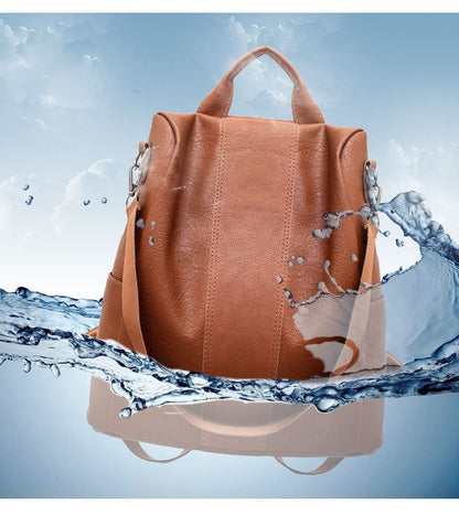 Stylish PU Leather Zipper Backpack for Women