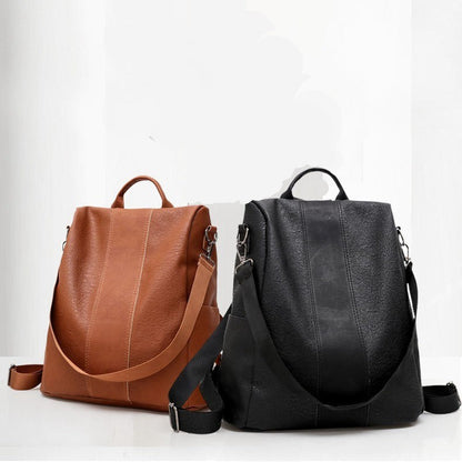 Stylish PU Leather Zipper Backpack for Women