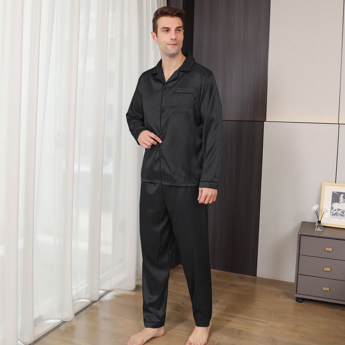 Ice Silk Men's Pajama Set