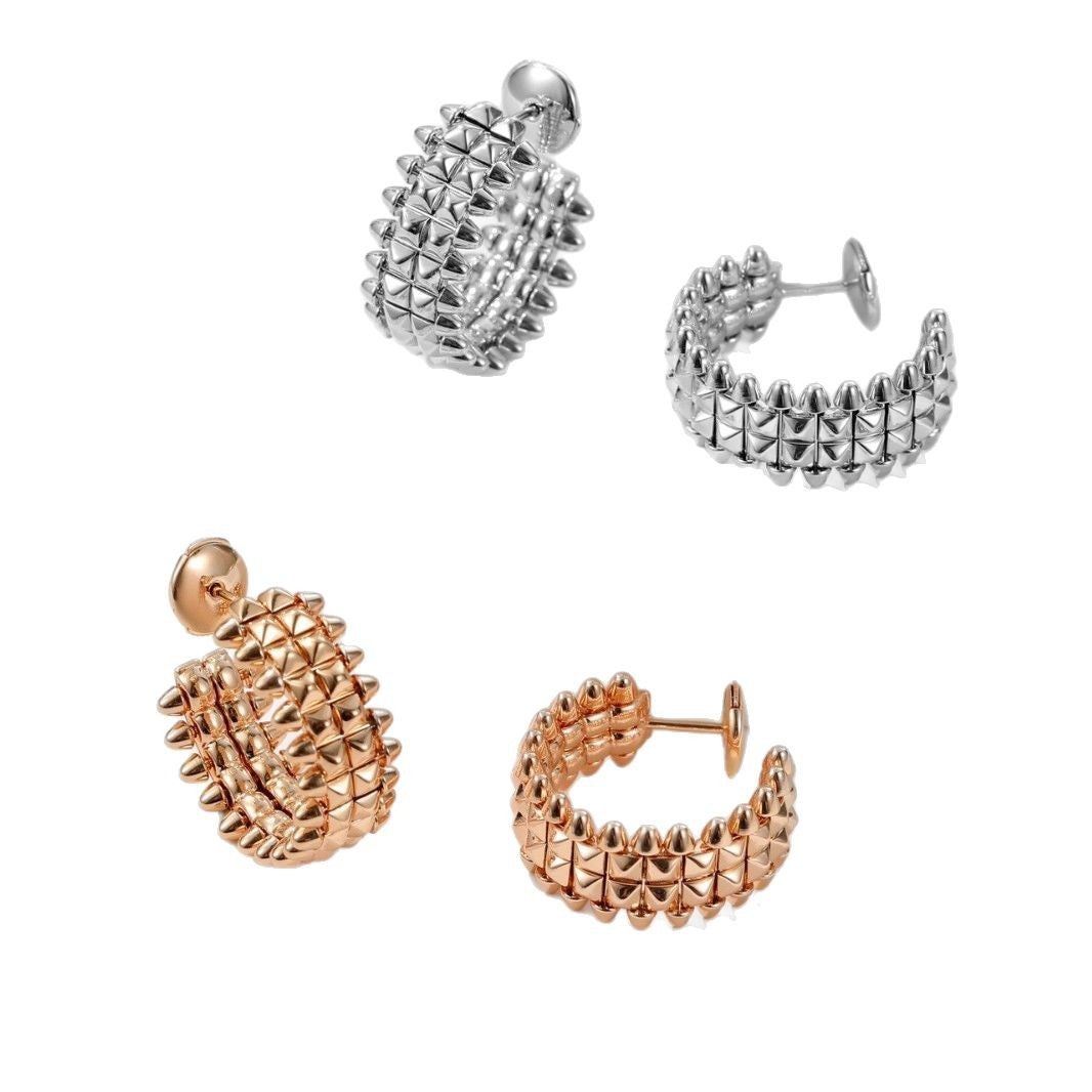 Earrings CNC Affordable Luxury Fashion Personality Design Rhombus Couple Advanced Ear Studs