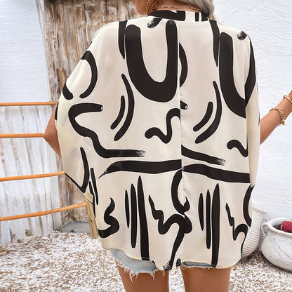 Summer Loose Printed Shirt For Women