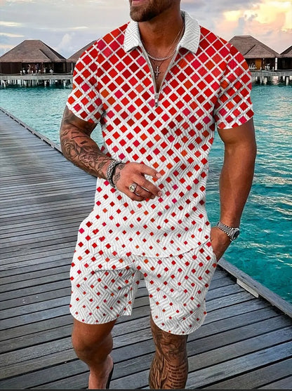 Polo Shirt Sports Short Sleeve Shorts Suit For Men