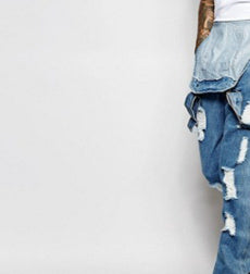Fashion Men's Sling Denim Romper